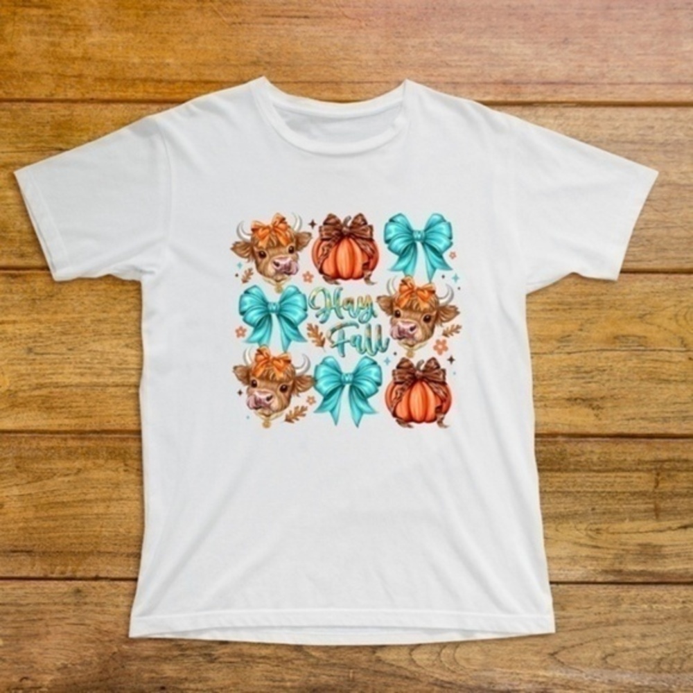 Hay Fall Cute Cow Graphic T Shirt
